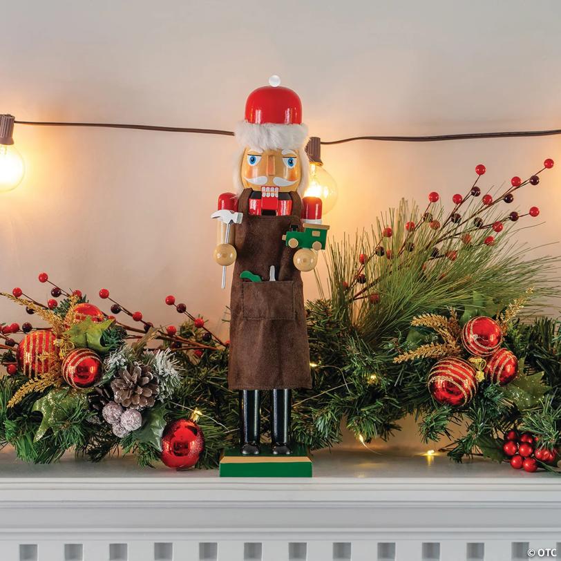 Ornativity Christmas Toy Maker Nutcracker Red and Green Wooden Nutcracker  Xmas Themed Holiday Nut Cracker Doll Figure Decorations
