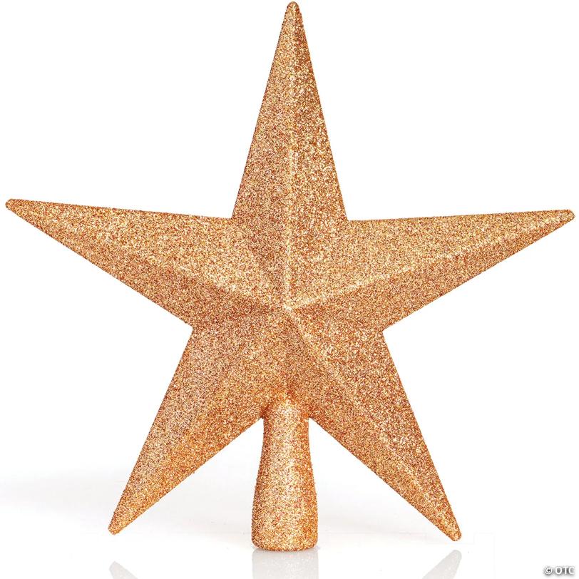 Ornativity Glitter Star Tree Topper - Christmas Champagne Decorative Holiday Bethlehem Star Ornament