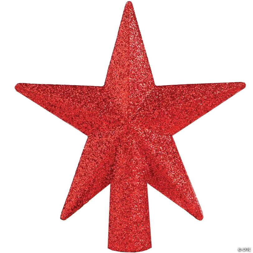Ornativity Glitter Star Tree Topper - Christmas Red Decorative Holiday Bethlehem Star Ornament