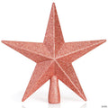Ornativity Glitter Star Tree Topper - Christmas Rose Gold Decorative Holiday Bethlehem Star Ornament
