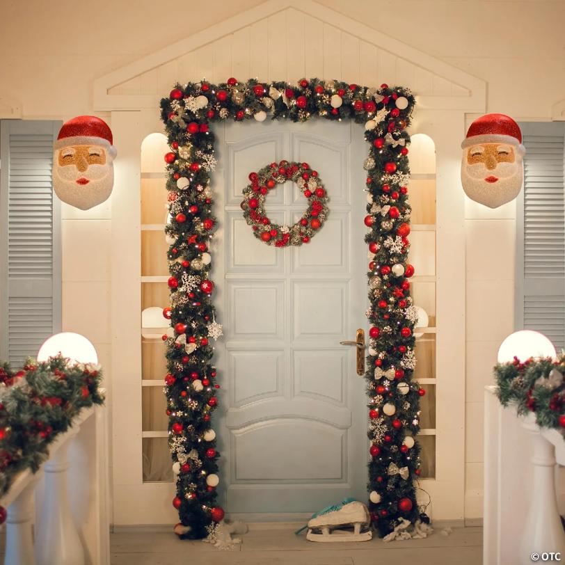 Ornativity Santa Porch Light Cover Santa Head Set of 2