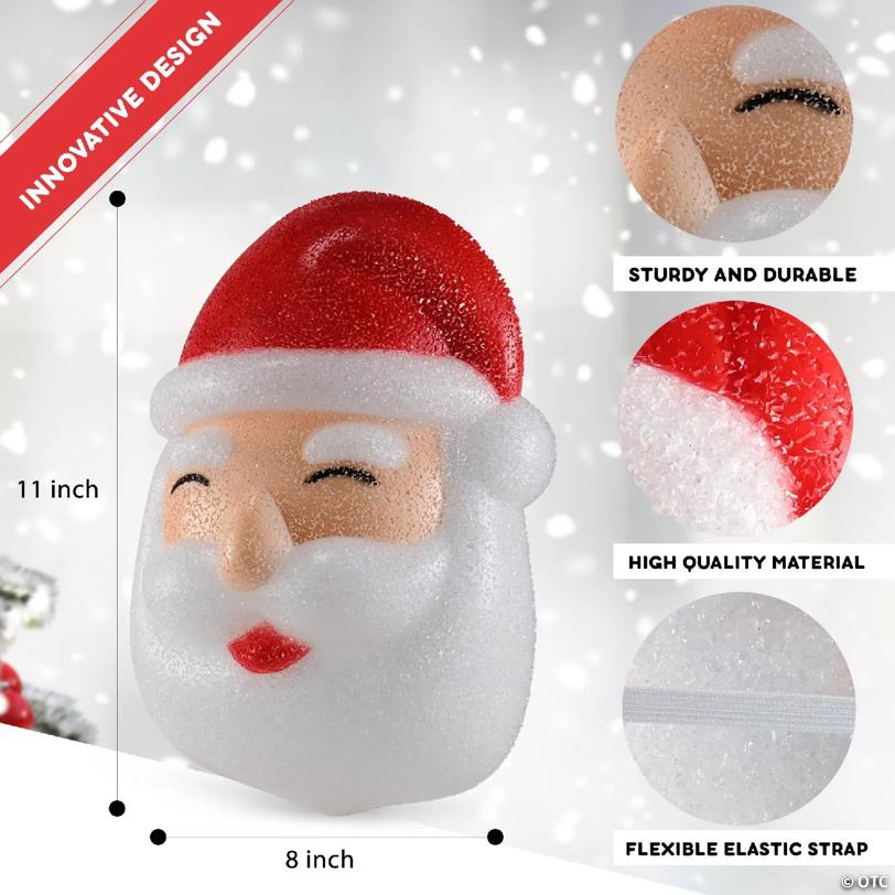 Ornativity Santa Porch Light Cover Santa Head Set of 2