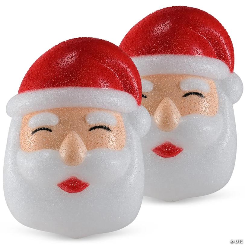 Ornativity Santa Porch Light Cover Santa Head Set of 2
