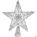 Ornativity Silver Star Tree Topper - Christmas Swirl Design Sparkle Star Treetop Ornament