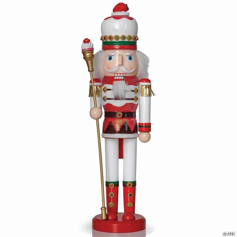 Ornativity Strawberry Toy Soldier Nutcracker - Strawberry Hat with Cupcake Scepter King Theme Christmas Nutcracker Figure Holiday Decoration