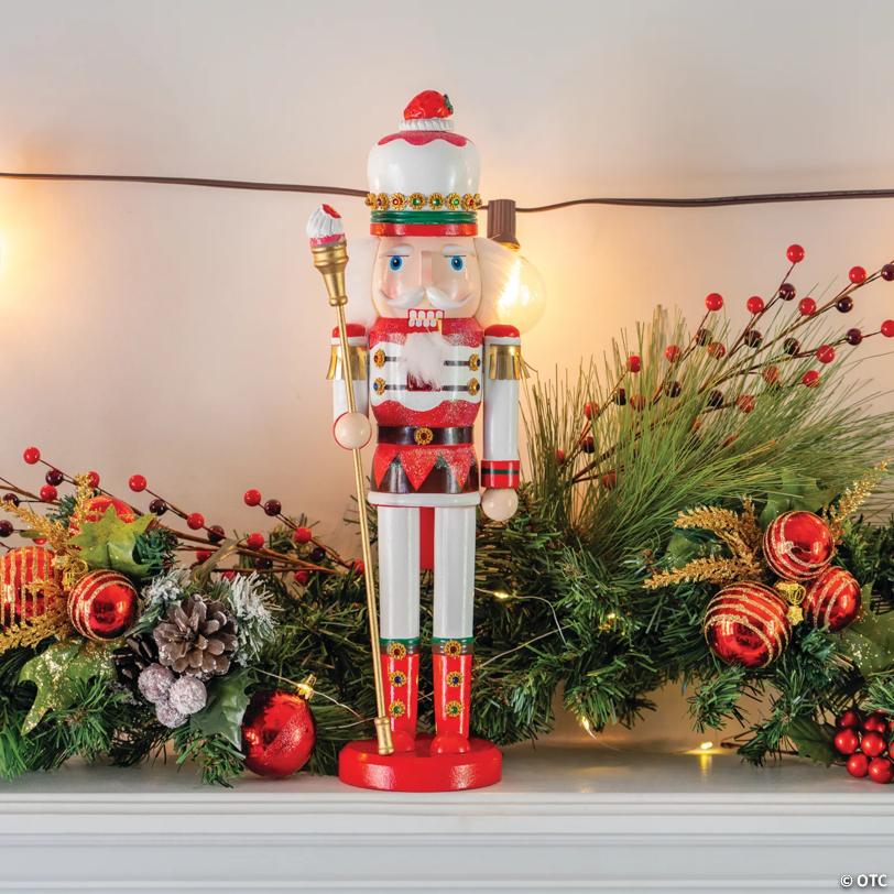 Ornativity Strawberry Toy Soldier Nutcracker - Strawberry Hat with Cupcake Scepter King Theme Christmas Nutcracker Figure Holiday Decoration