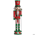 Ornativity Wooden Peppermint Christmas Nutcracker - Red, White and Green Glitter Candy Themed Holiday Nut Cracker Doll Figure Toy Soldier Decorations