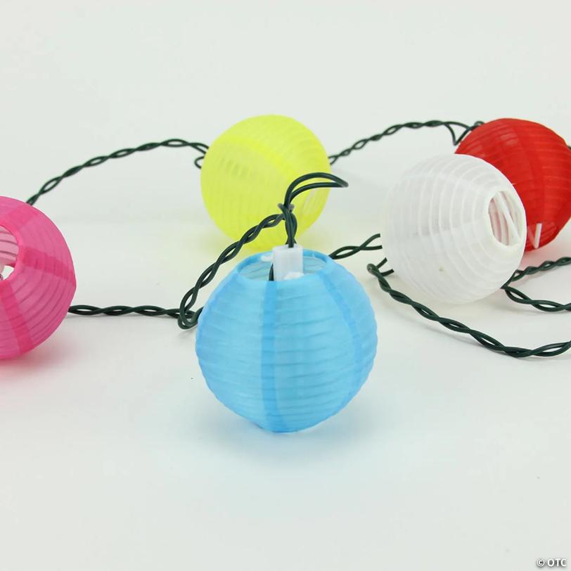 PENN 10-Count Multi-Color Round Chinese Lantern Christmas Light Set  9ft Green Wire