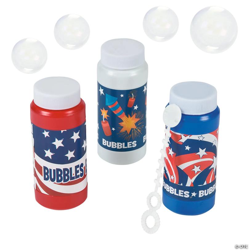 Patriotic Bubble Bottles - 12 Pc.