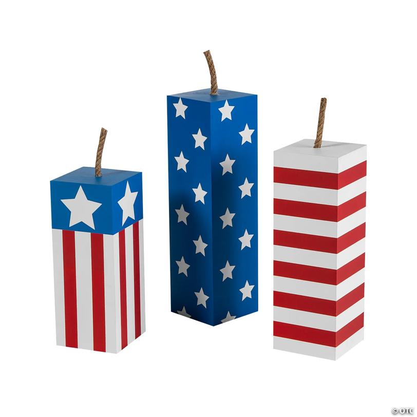 Patriotic Fireworks Wood Block Set
