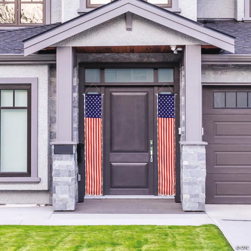 Patriotic Light-Up Flag Banner Set – 2 Pc.