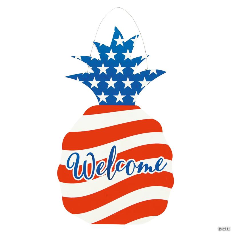 Patriotic Pineapple Door Sign
