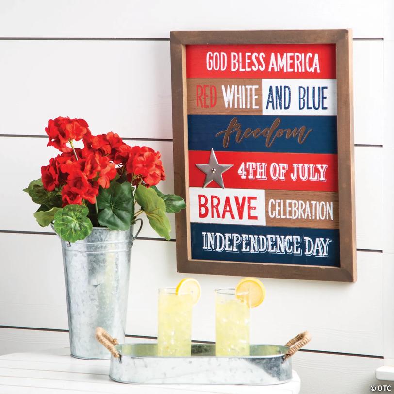 Patriotic Religious Phrases Wall Sign
