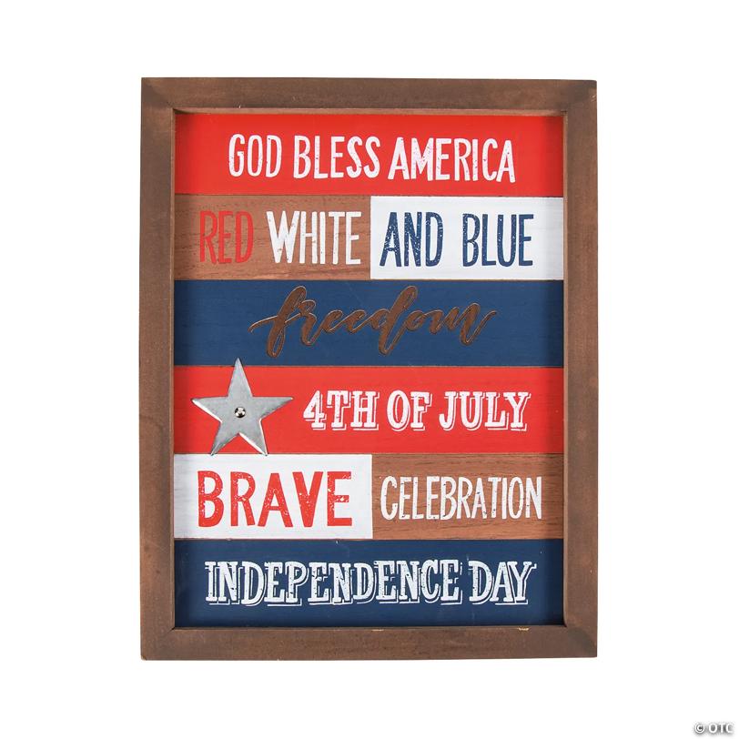 Patriotic Religious Phrases Wall Sign