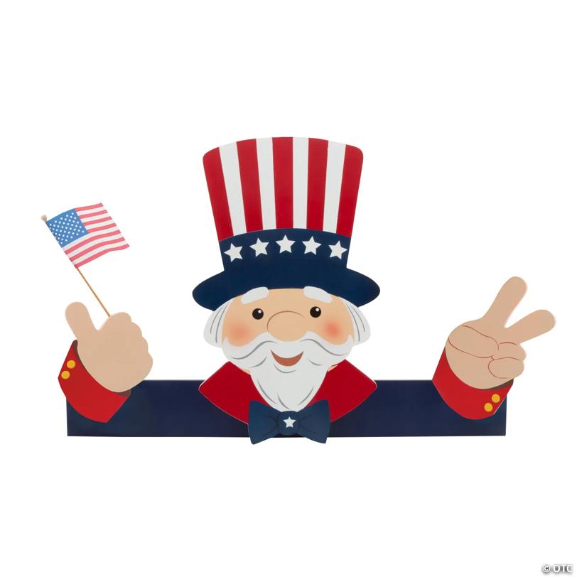 Patriotic Uncle Sam Fence Peeker Decoration