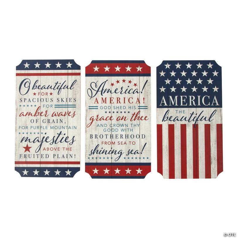 Patriotic Vertical Signs - 3 Pc.