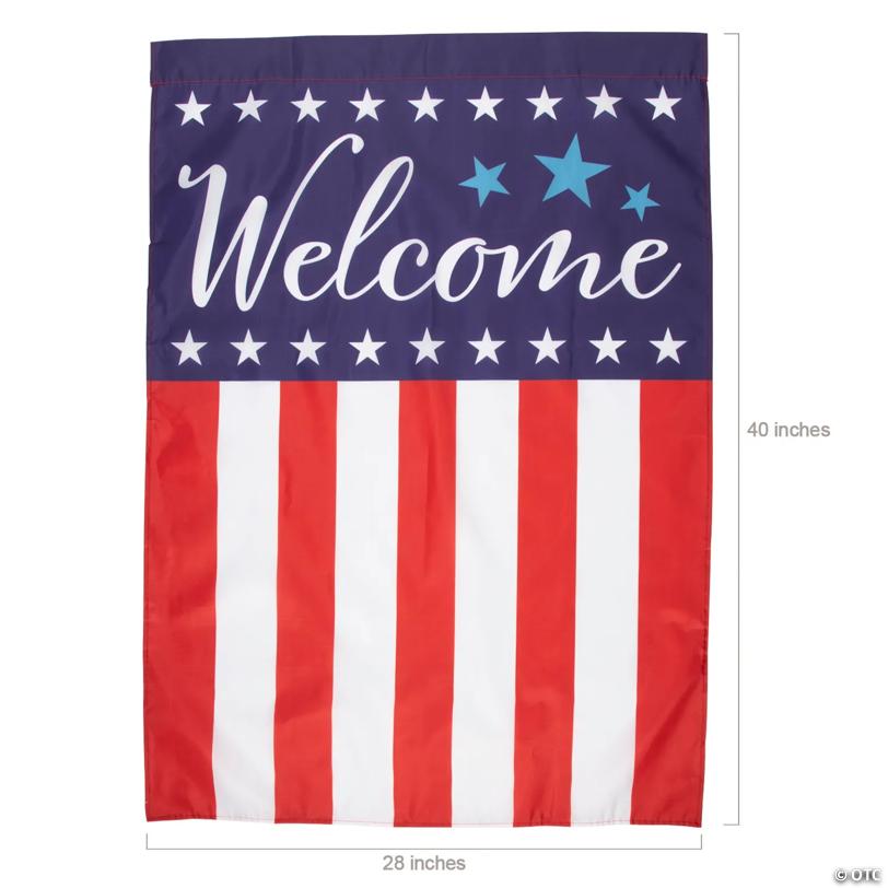 Patriotic Welcome Porch Flag