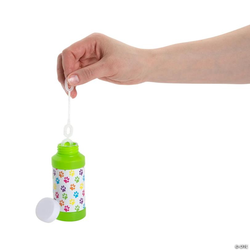 Paw Print Bubble Bottles - 12 Pc.