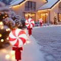 Peppermint Lollipops Christmas Pathway Markers - Clear Lights - 4.5' White Wire - 3ct