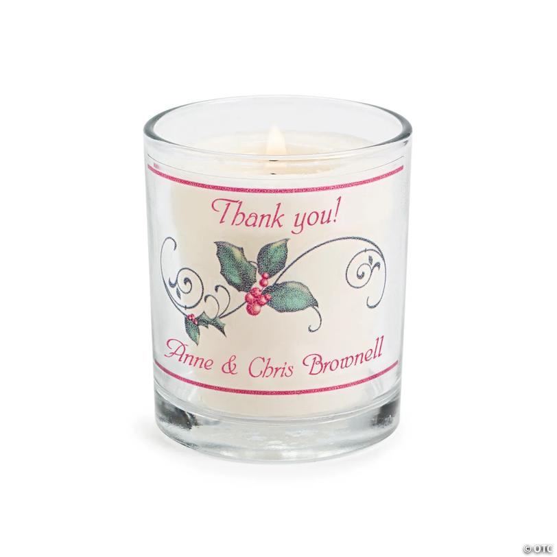 Personalized Christmas Votive Candle Holders - 12 Pc.