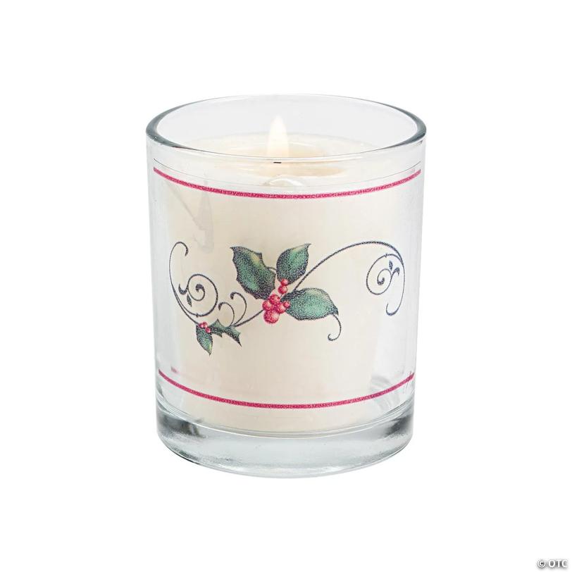 Personalized Christmas Votive Candle Holders - 12 Pc.