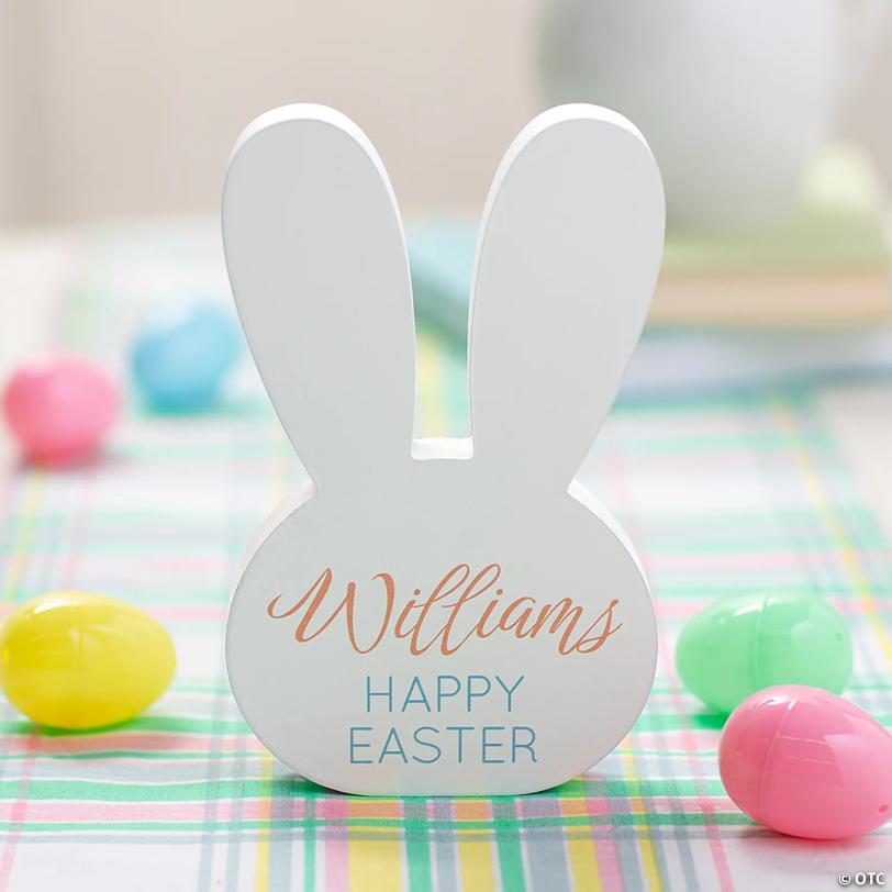Personalized Family Name Easter Bunny Tabletop Decoration