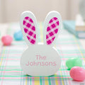 Personalized Family Name Gingham Easter Bunny Tabletop Decoration