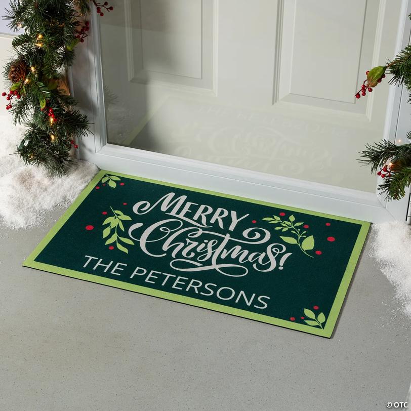 Personalized Merry Christmas Door Mat
