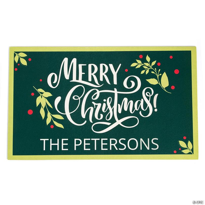 Personalized Merry Christmas Door Mat