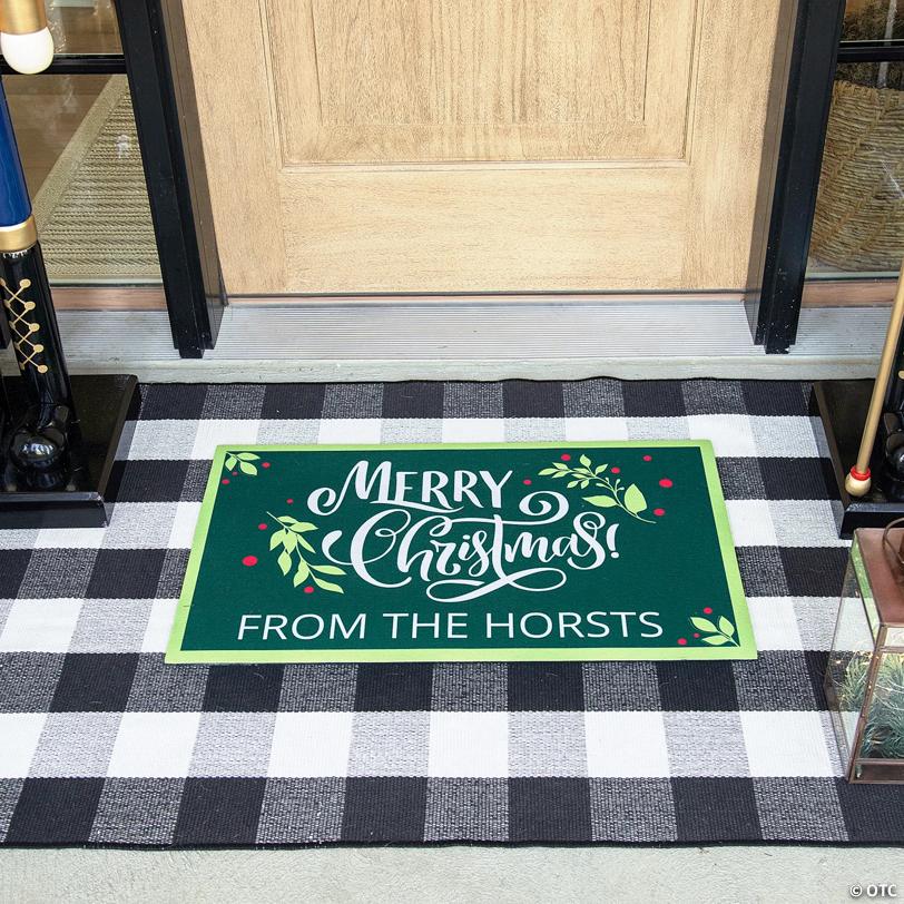 Personalized Merry Christmas Door Mat