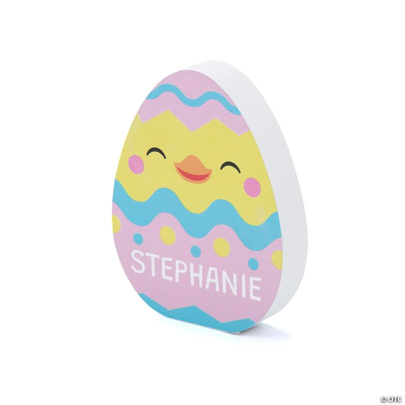 Personalized Name Easter Chick Egg-Shaped Tabletop Decoration