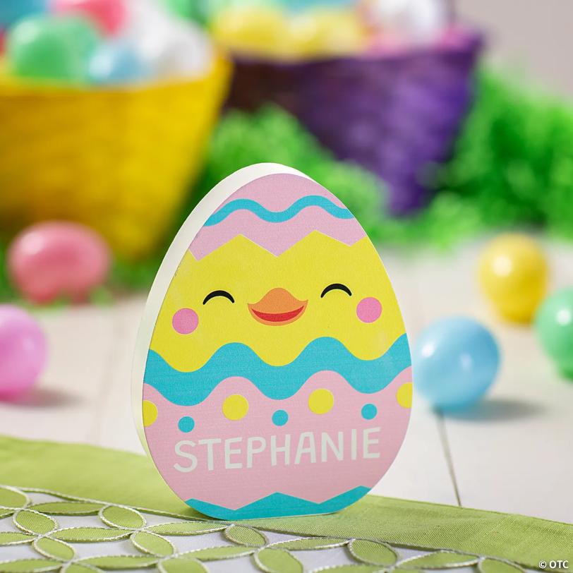 Personalized Name Easter Chick Egg-Shaped Tabletop Decoration