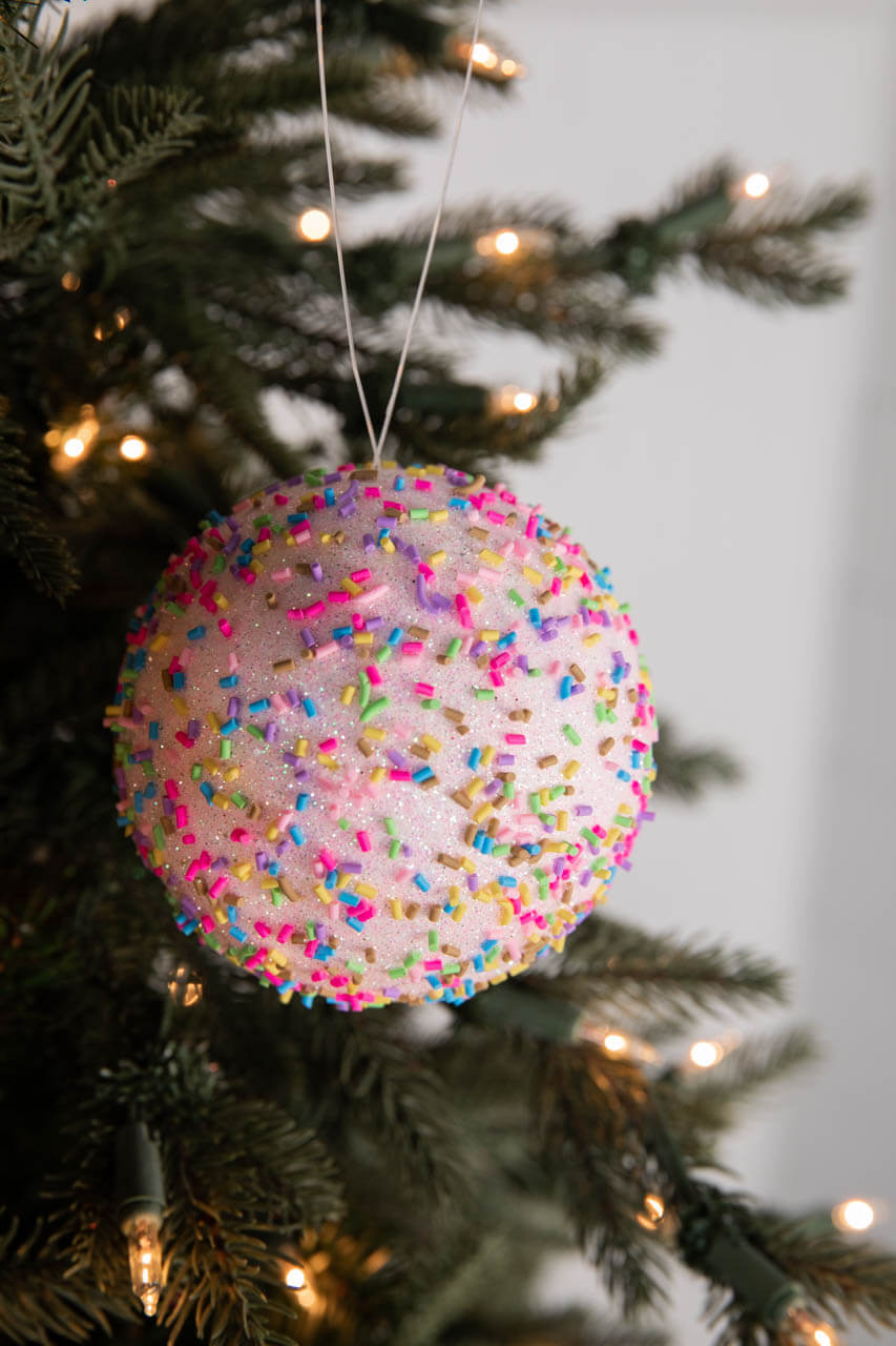 4” Pink Sprinkle Ball Ornament