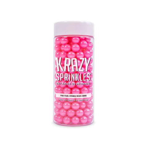 Krazy Sprinkles Pink Pearl 8mm Sprinkle Beads by Bakell