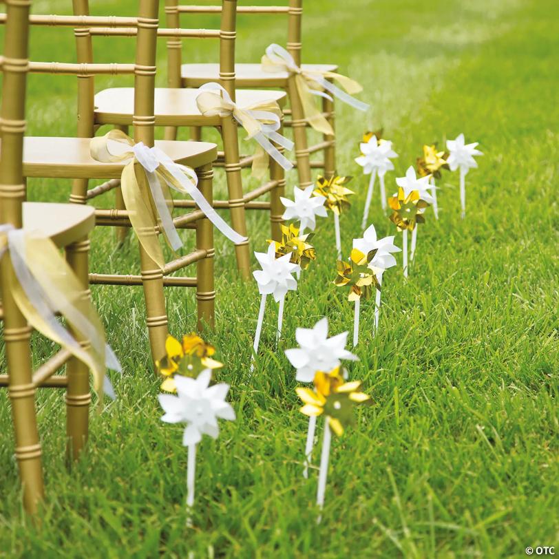 White Pinwheels - 36 Pc.