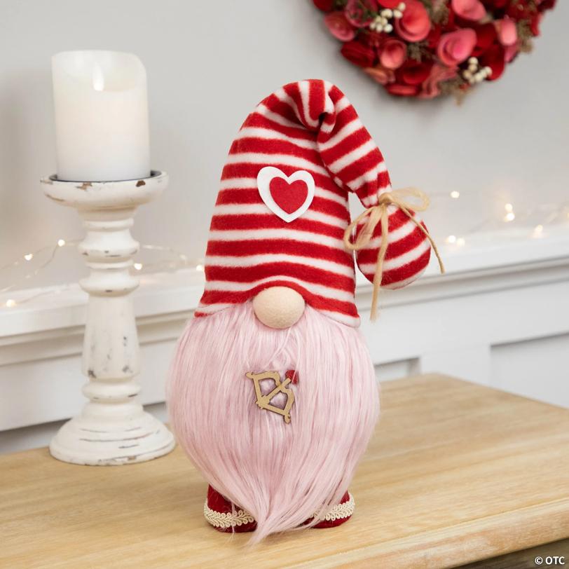 Plush Bow and Arrow Valentine's Day Gnome - 19" - Pink