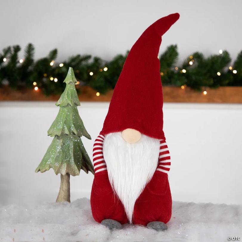 Plush "Hands in Pocket" Boy Gnome Christmas Figure - 20" - Red and White