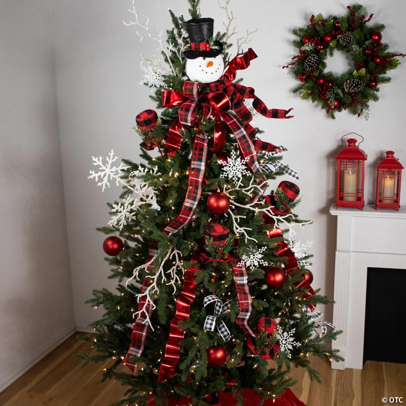 Plush Snowman in Top Hat Christmas Tree Topper -12" - Unlit