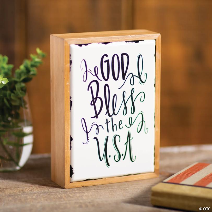 Positively Simple God Bless the USA Sign