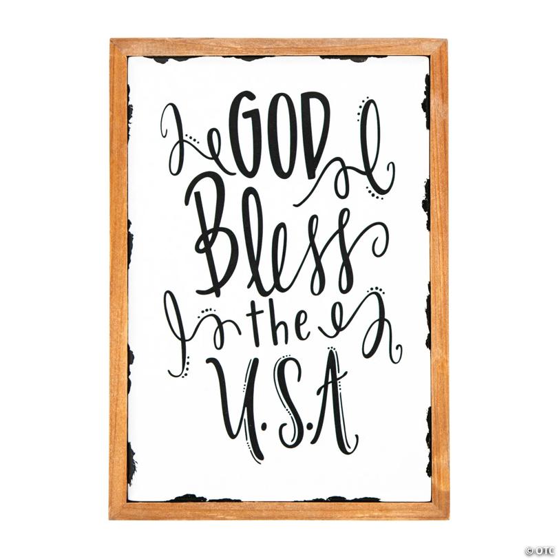 Positively Simple God Bless the USA Sign