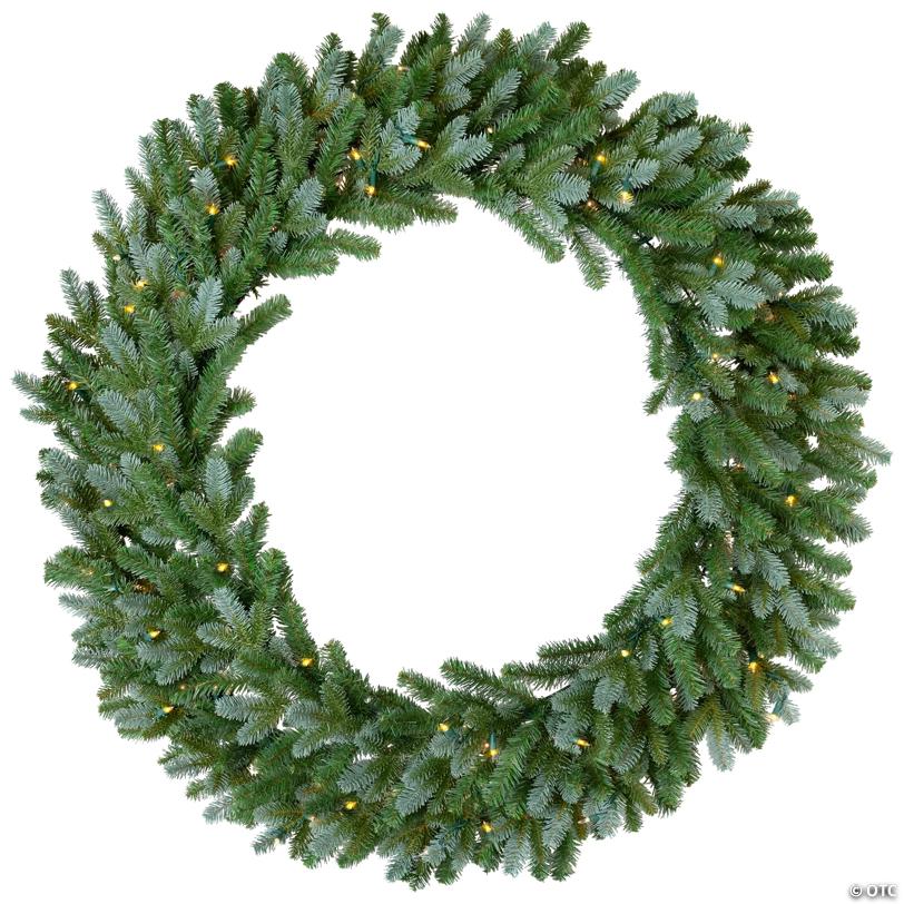 Pre-Lit Artificial Blue Spruce Christmas Wreath - 48" - Clear