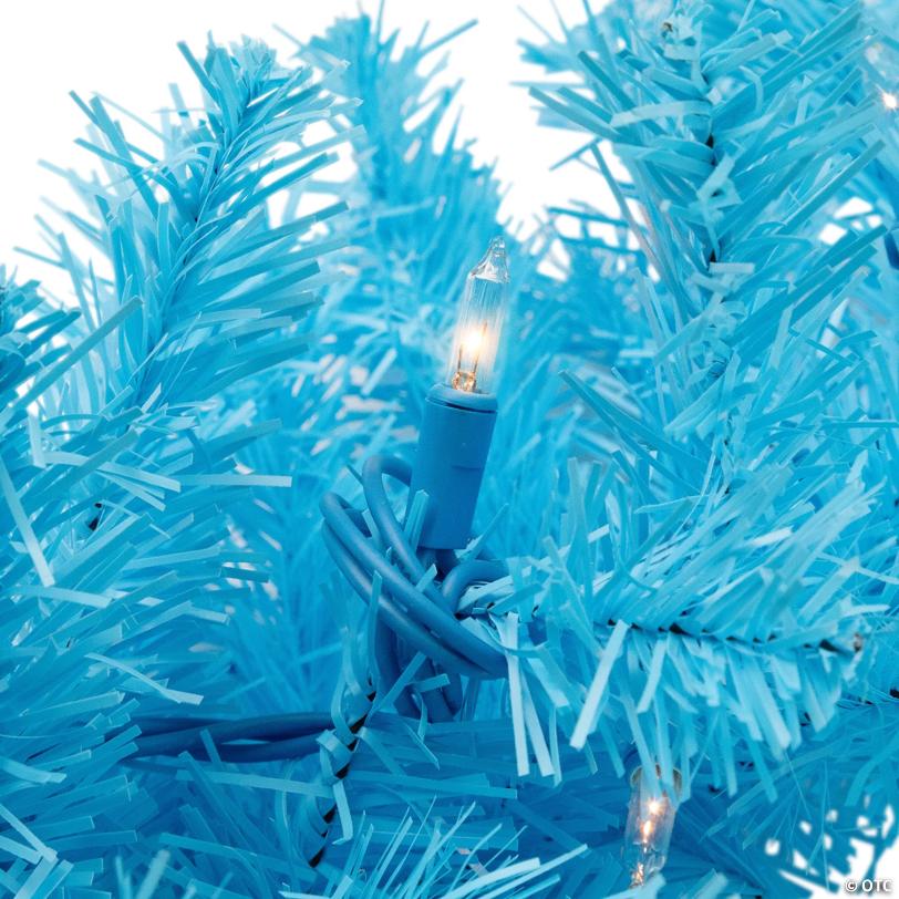 Pre-Lit Artificial Pine Christmas Garland - 9' - Sky Blue - Clear Lights