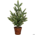 Pre-Lit Artificial Pine Christmas Tree with Basket Base - 20" - Warm White LED Lights
