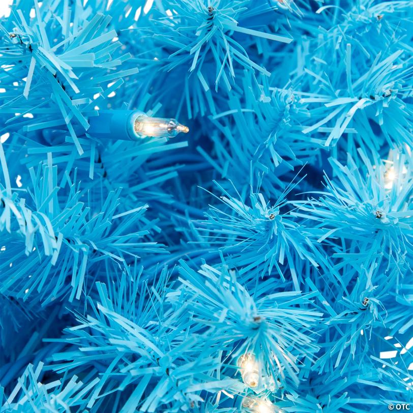 Pre-Lit Artificial Pine Christmas Wreath - 24" - Sky Blue  - Clear Lights