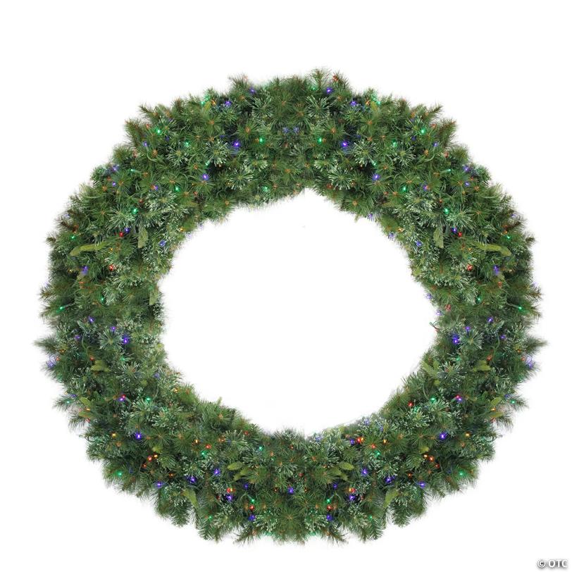 Pre-Lit Ashcroft Cashmere Pine Commercial Artificial Christmas Wreath - 6' - Multi LED Lights