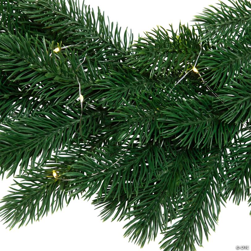 Pre-Lit Battery Operated Lush Pine Artificial Christmas Wreath - 24" - Clear Lights