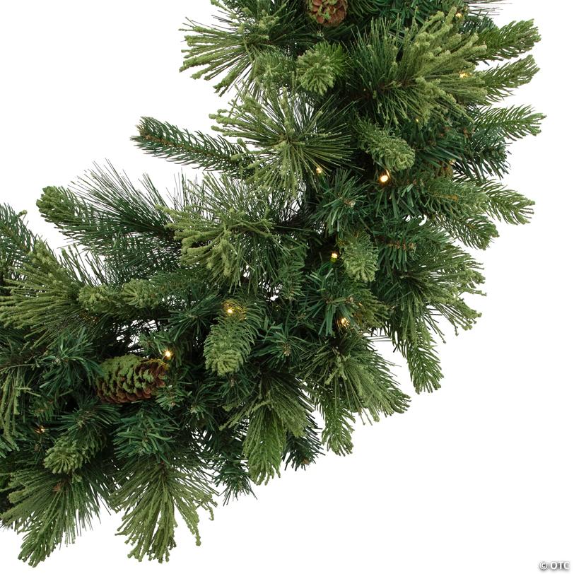 Pre-Lit Battery Operated Mossy Cashmere Pine Artificial Christmas Wreath - 32" - Clear Led Lights