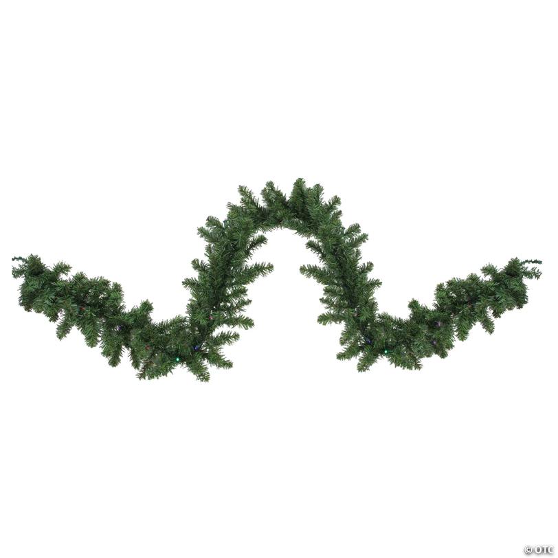 Pre-Lit Battery Operated Pine Artificial Christmas Garland - 9' Proper 10" - LED Multi Lights