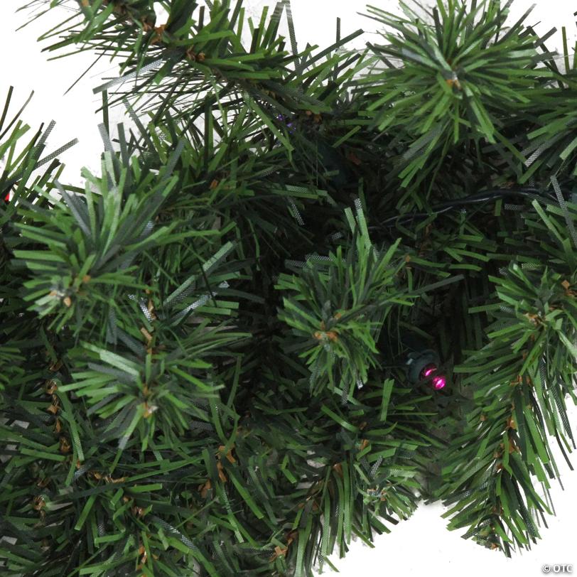 Pre-Lit Battery Operated Pine Artificial Christmas Garland - 9' Proper 10" - LED Multi Lights
