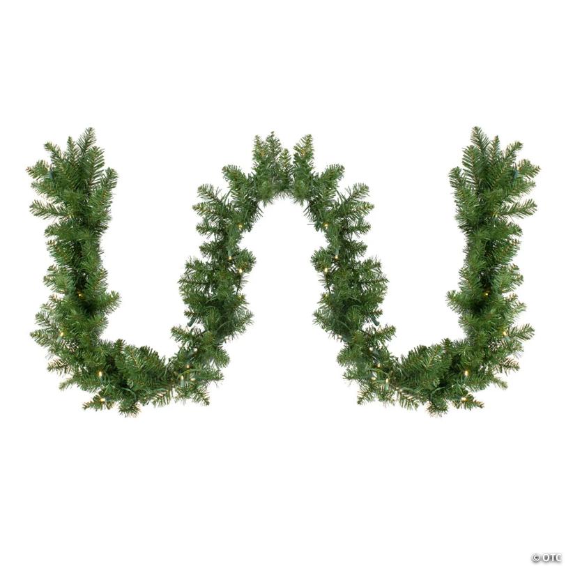 Pre-Lit Buffalo Fir Christmas Commercial Garland - 50' Proper 8"  - Warm White LED Lights